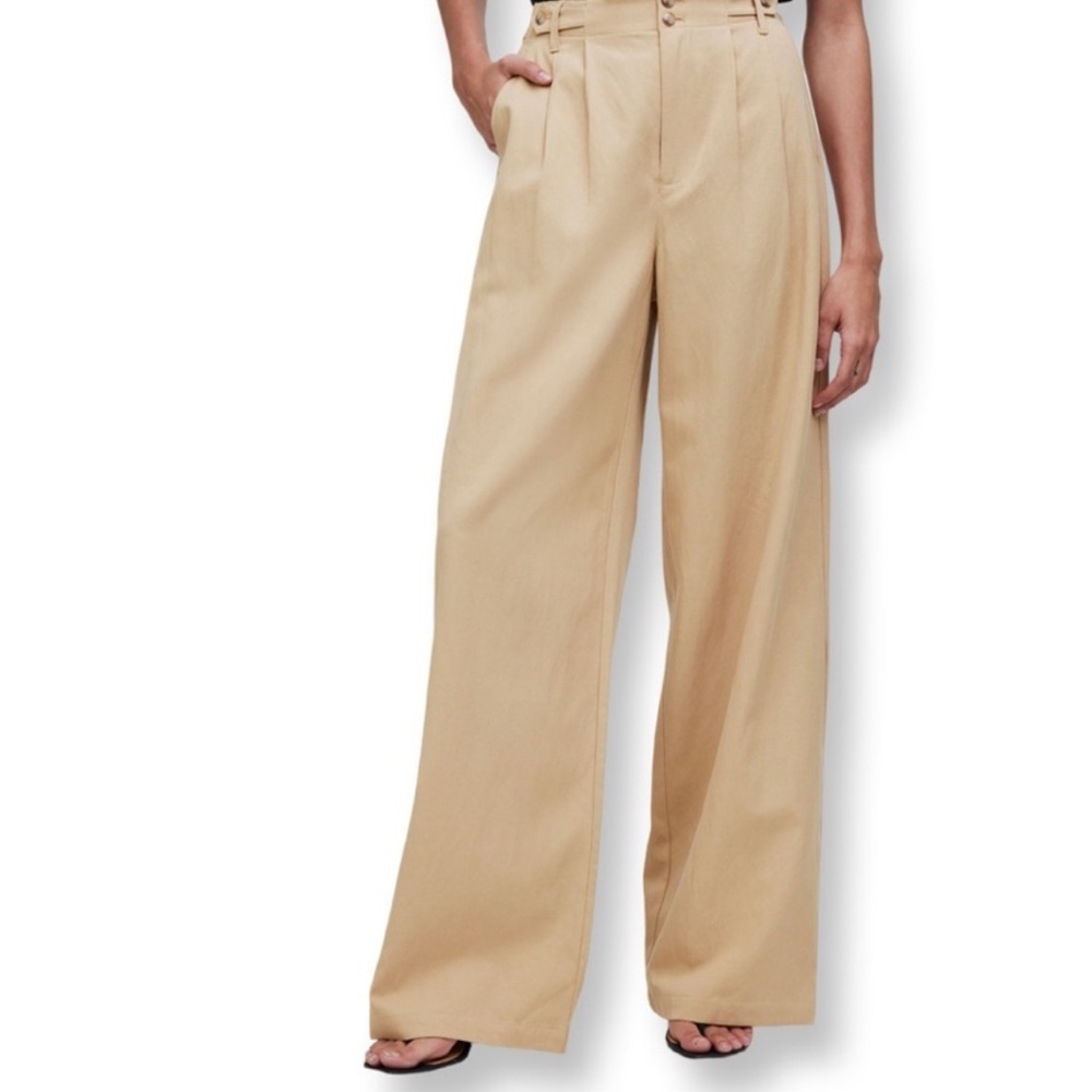 EUC! Madewell Harlow High-Rise Wide Leg Khaki Trousers in Tan